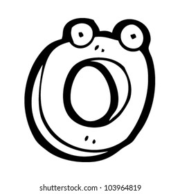cartoon letter o with face