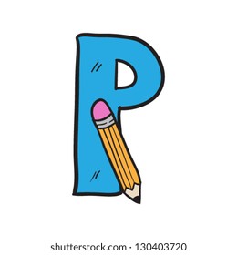 Cartoon Letter P