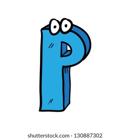 Cartoon Letter P Stock Vector (Royalty Free) 130887302 | Shutterstock