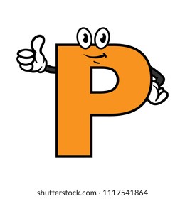 Cartoon Letter P Character