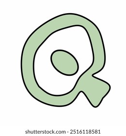 cartoon letter Q for element decoration