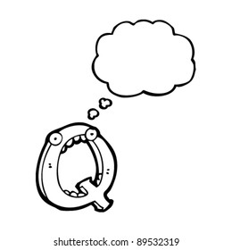 cartoon letter q with face cartoon