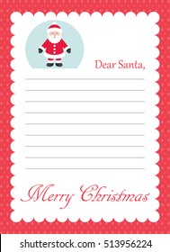 Cartoon Letter To Santa With Santa