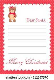 Cartoon Letter Santa Bear Stock Vector (Royalty Free) 512857570 ...