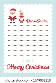 cartoon letter to santa with christmas santa claus and cartoon mrs santa