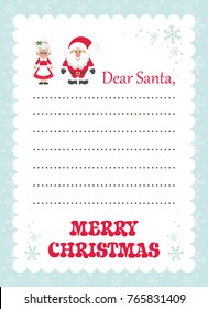 cartoon letter to santa mrs santa and santa claus