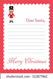 cartoon letter to santa with nutcracker