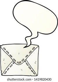 Cartoon-Brief mit Sprachblase in glattem Farbverlauf-Stil