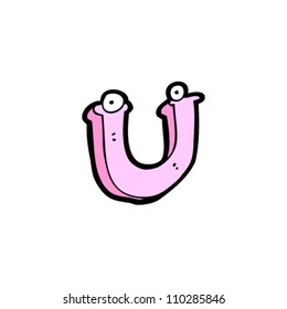 cartoon letter u