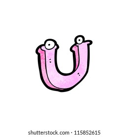 cartoon letter u