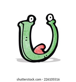 cartoon letter u