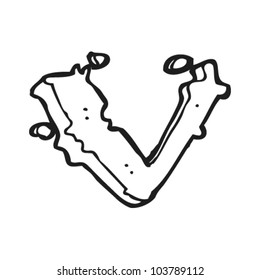 cartoon letter v