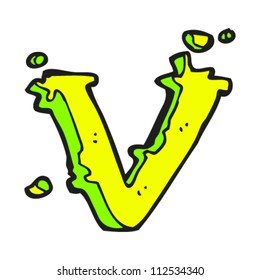 cartoon letter v