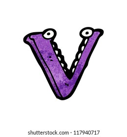 cartoon letter v