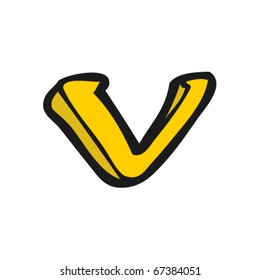 cartoon letter v