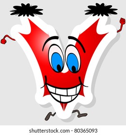 cartoon letter v