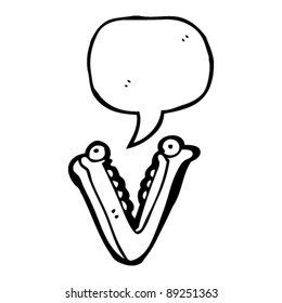 cartoon letter v