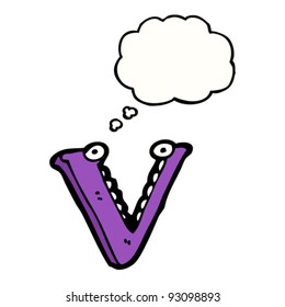cartoon letter v
