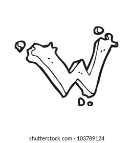 cartoon letter w