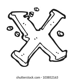 cartoon letter x