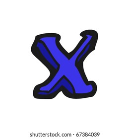 cartoon letter x