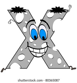 cartoon letter x