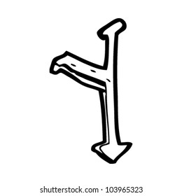 cartoon letter y with devil tail