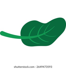 Folha de alface com bordas arredondadas e veias visíveis, ilustrada em um estilo plano e mínimo para alimentos saudáveis, conteúdo vegetariano ou com temática natural.