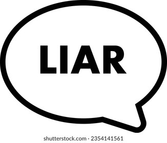 Cartoon liar chat bubble illustration design. Minimalist icon on white background. Cute black and white icon. Simple design for social media