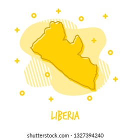 Cartoon Liberia Map