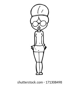 cartoon librarian woman