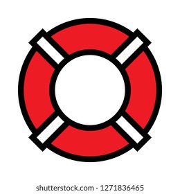 Cartoon Life Buoy Icon