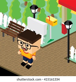 cartoon life isometric