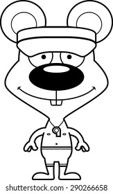 A cartoon lifeguard mouse smiling.