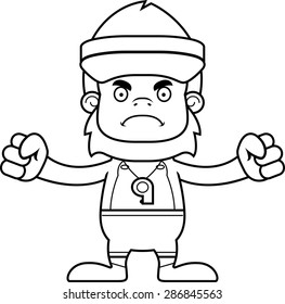 A cartoon lifeguard sasquatch looking angry.