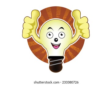 A cartoon light bulb with a bright idea