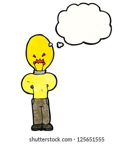 cartoon light bulb character