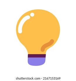 cartoon light bulb icon isolated