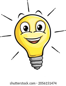 Una bombilla de dibujos animados con una idea