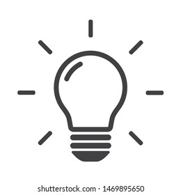 Cartoon light bulb isolated on the white background