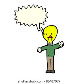 cartoon light bulb man