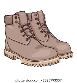 Cartoon Light Gray Work Boots. Vektorgrafik