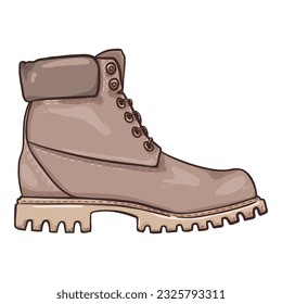 Cartoon Light Gray Work Boots. Vektorgrafik-Seitenansicht