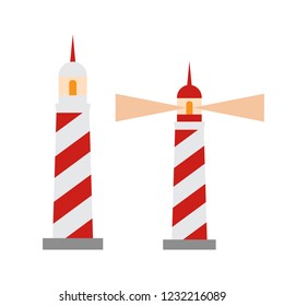 Cartoon lighthouse. lighthouse vector illustration. Sea lighthouse icon