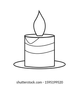 Cartoon Lighting Candle Icon Vector