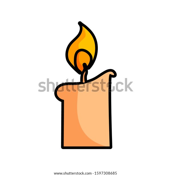 Cartoon Lighting Candle Icon Vector Stock Vector (Royalty Free