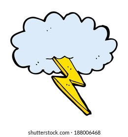 Vektor Stok Cartoon Lightning Bolt Cloud (Tanpa Royalti) 190239443