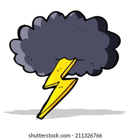 Cartoon Lightning Bolt And Cloud