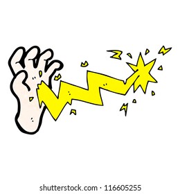 mano del rayo de dibujos animados