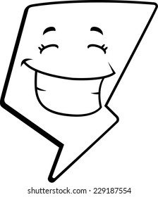 A cartoon lightning bolt happy and smiling.